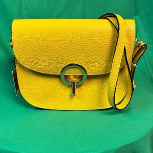 Sanovation Barcelona Yellow Leather Crossbody Bag